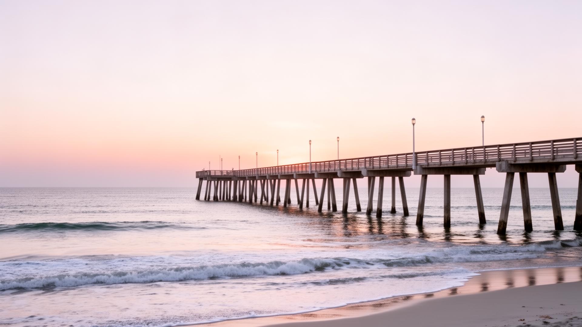Jacksonville Beach pier at sunrise
